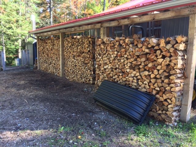 Wood from lot stacked for winter